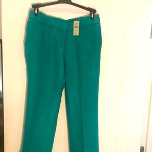 Loft Trouser Linen Pant (Petite) green color